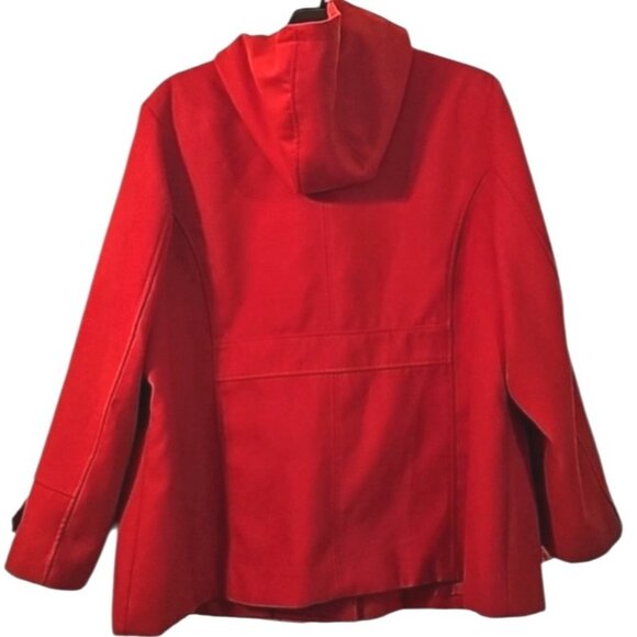 Lane Bryant Women's Hooded Red Coat With Pockets‎ Size 18/20 like new - Picture 5 of 8